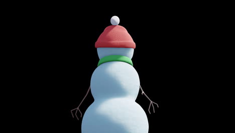 Animation-of-christmas-snow-man-moving-on-black-background