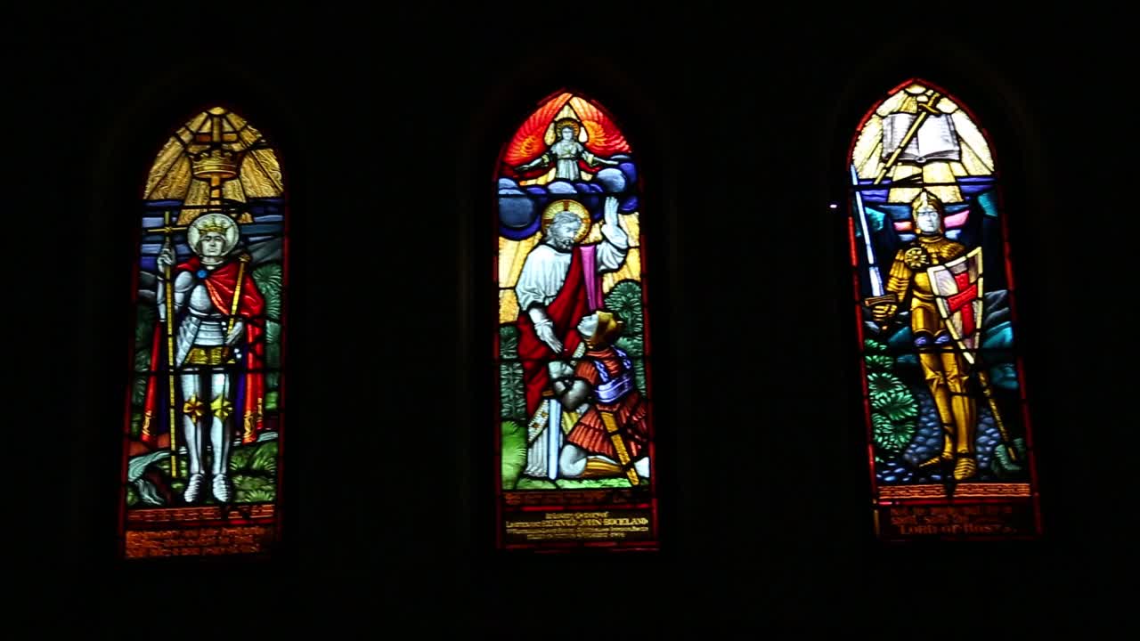 old modern anglican church, dark