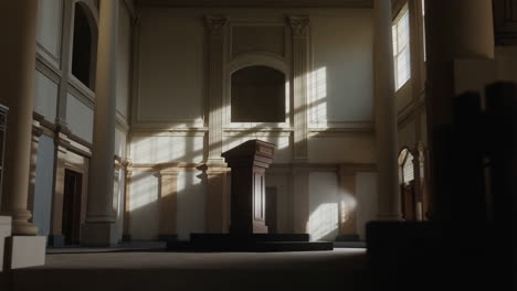 grand hall interior with podium
