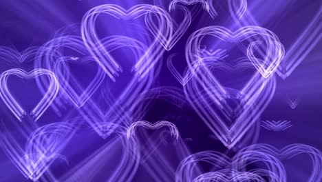 un corazón rayado y resplandeciente revela un bucle de rayos de luz