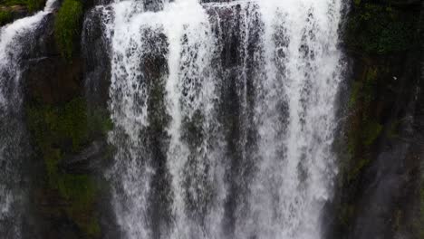 aerial drone of mount vernon waterfall, sri lanka.