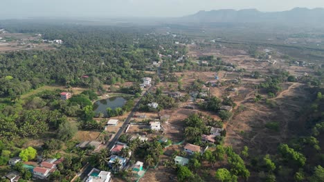 beautiful village road middle on the village