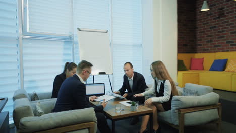 business people discussing together. business partners discussing documents and ideas at meeting