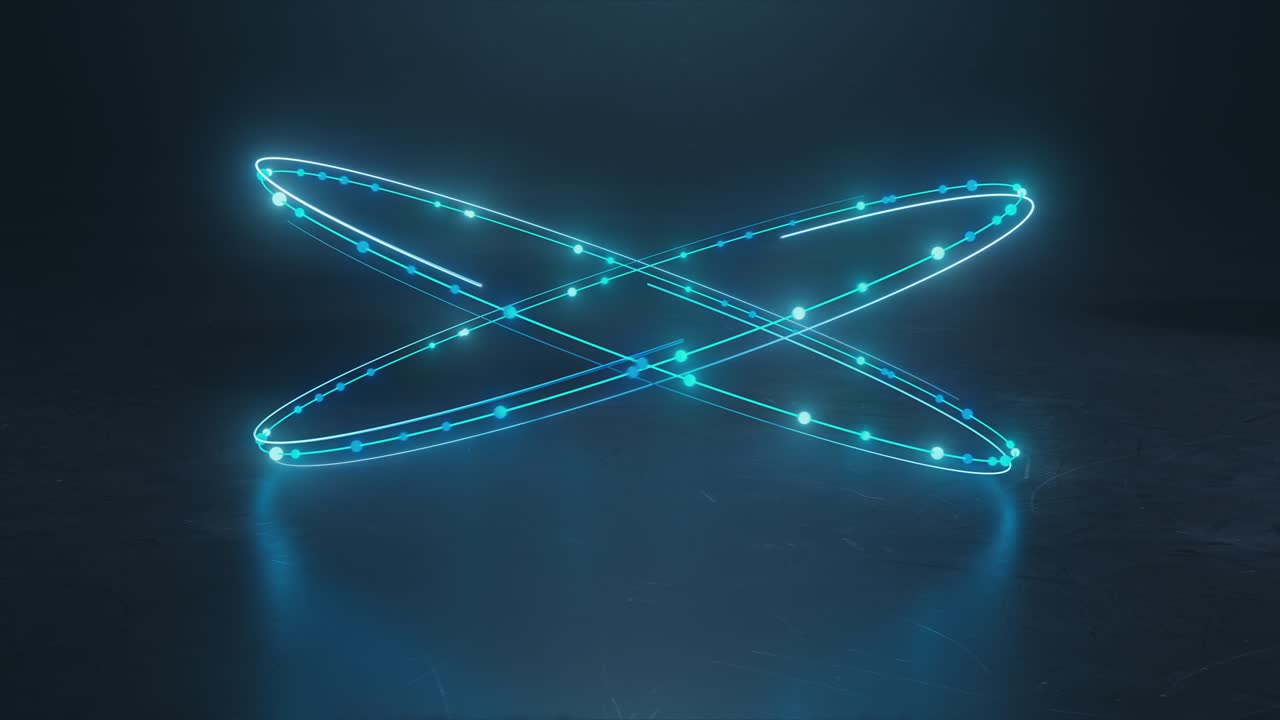 반사 바닥의 네온 도를 따라 날아다니고 박이는 순환