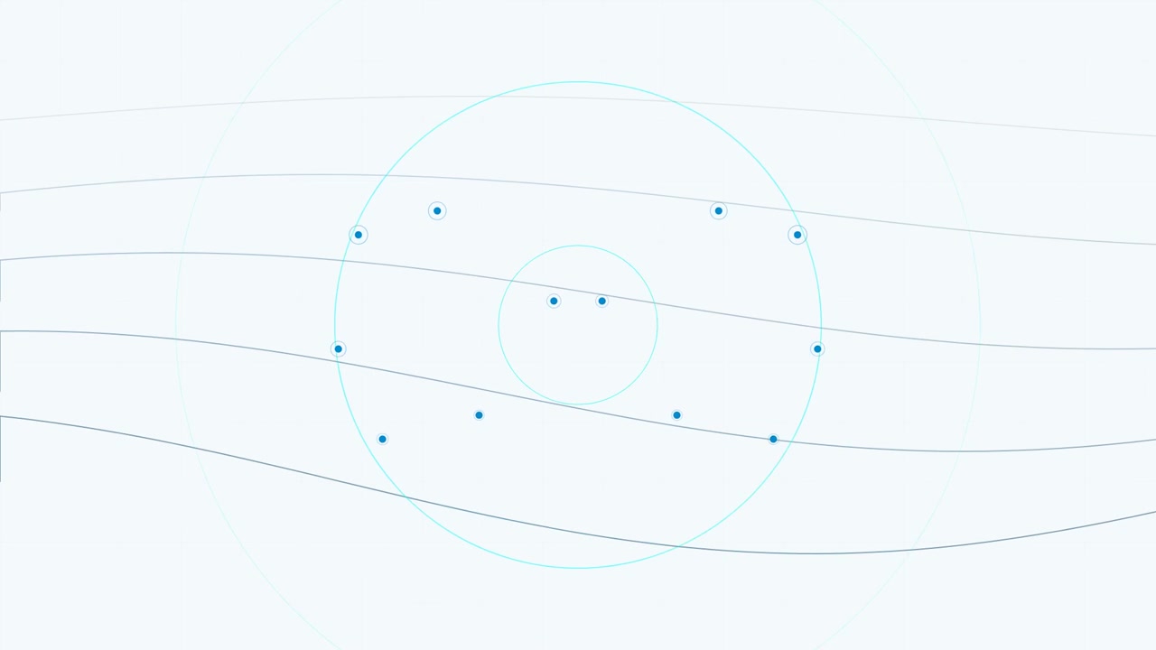 Abstract Motion Graphics with Pulsing Blue Dots and Wavy Lines