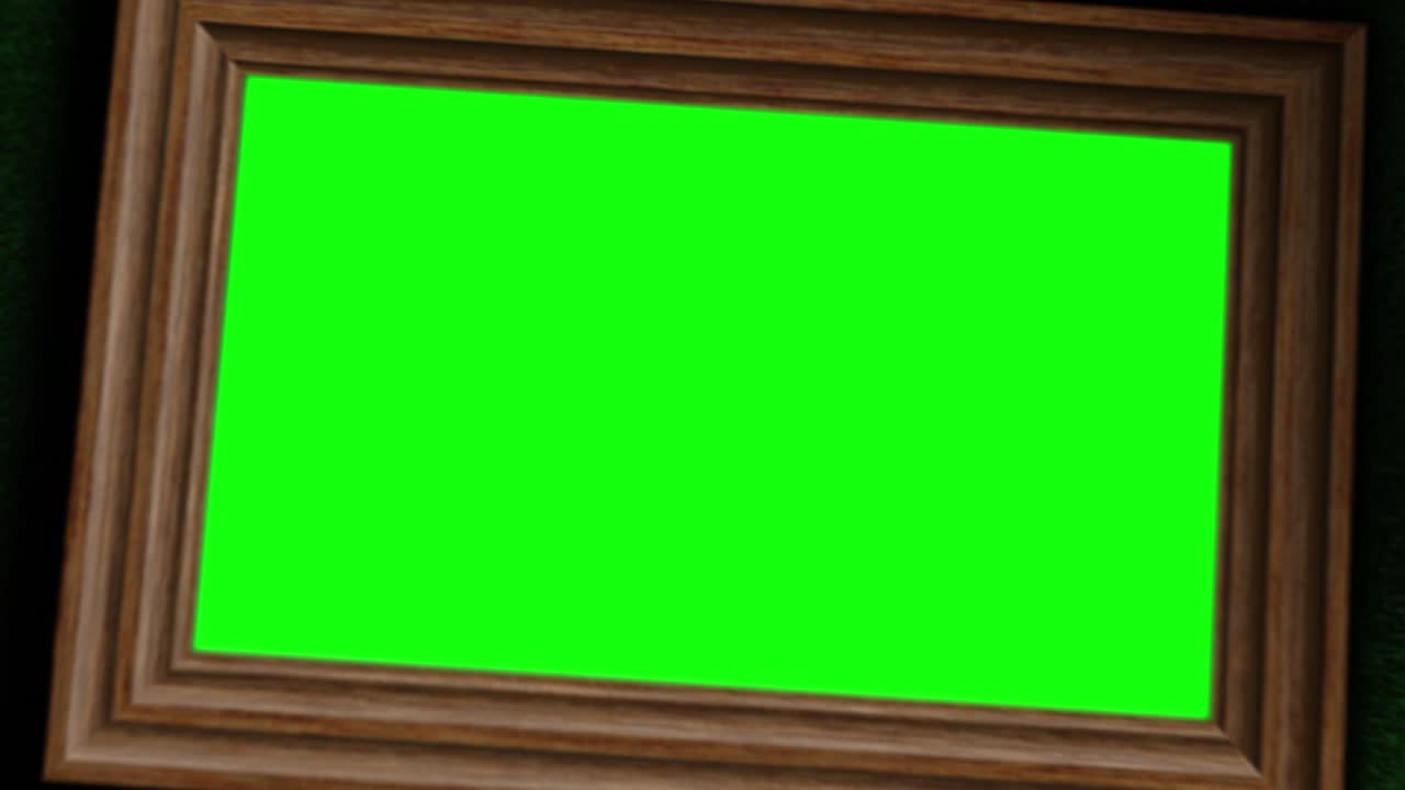 녹색 벽 텍스처 배경이 있는 애니메이션 녹색 화면 프레임
