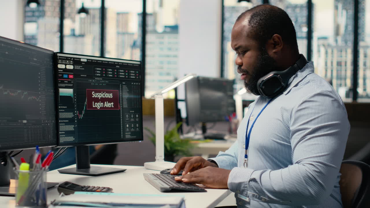 Forex investment consultant investigating suspicious access on trading account