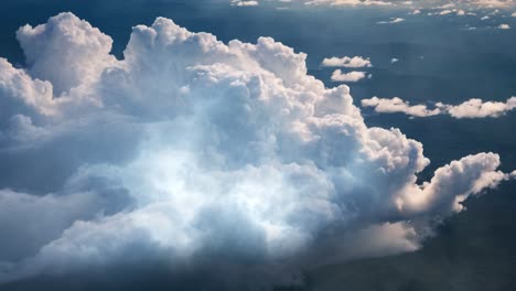 majestic cumulus clouds from above