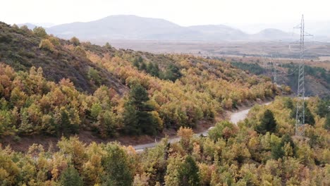 mountain pass in the southern part of albania in the fall season