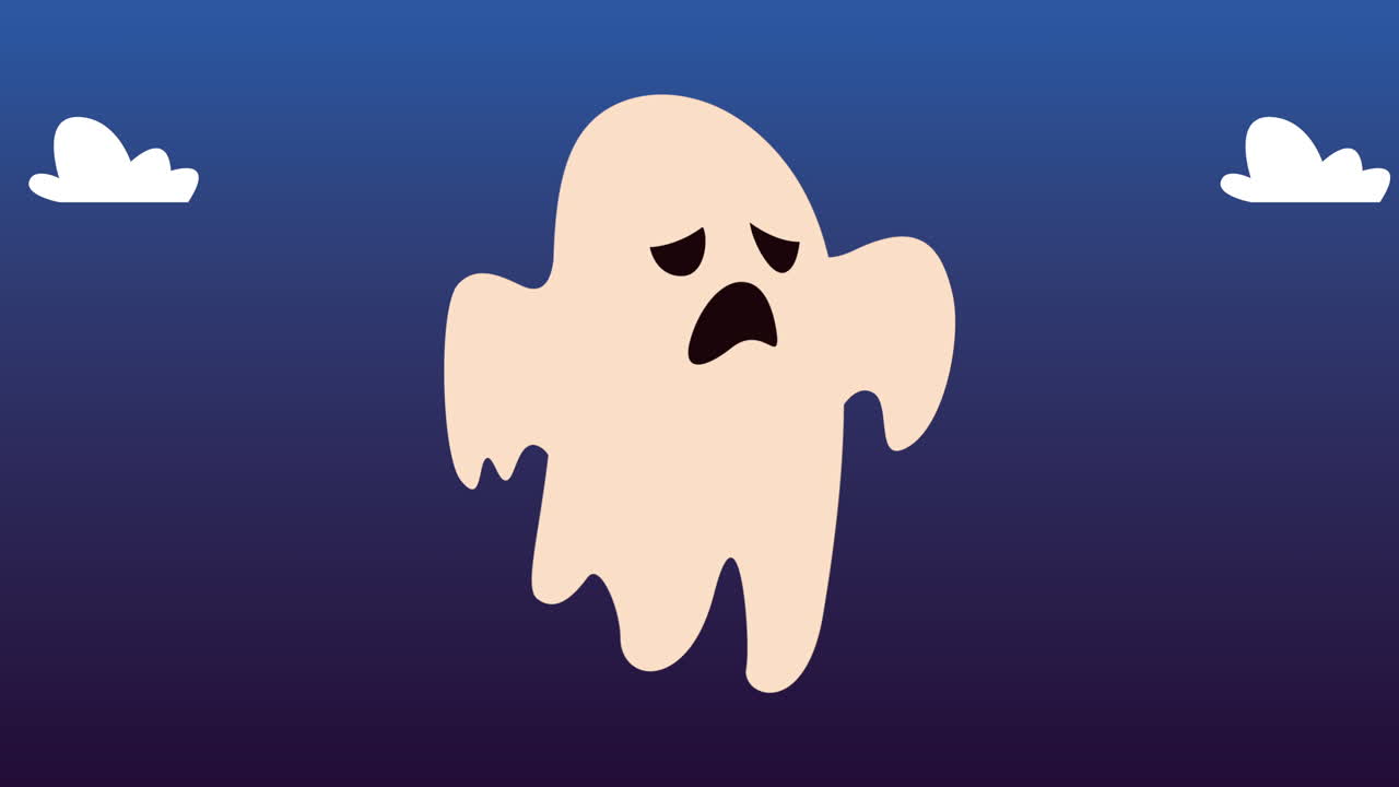 happy halloween animation with ghost buu