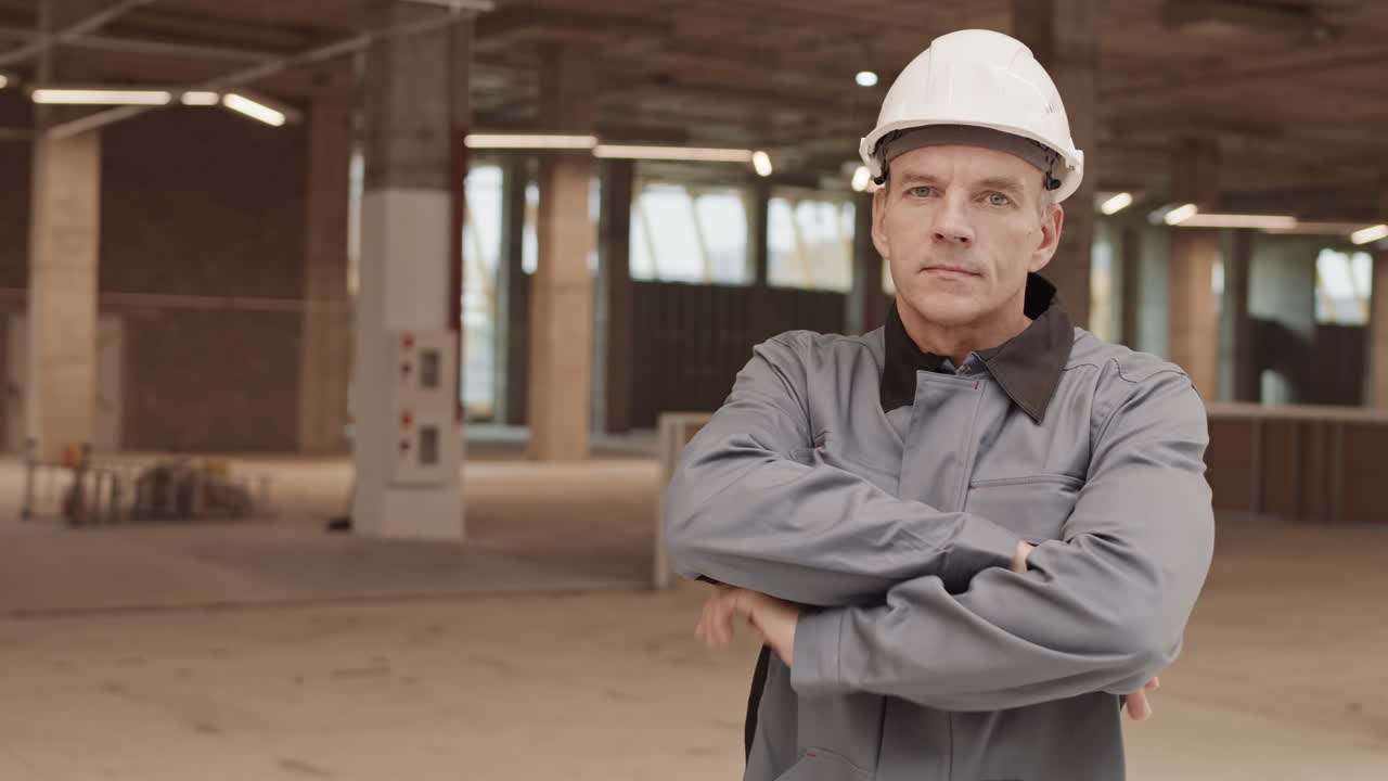 Caucasian Construction Worker Posing