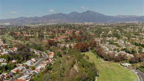 spinning aerial view over mission viejo, california