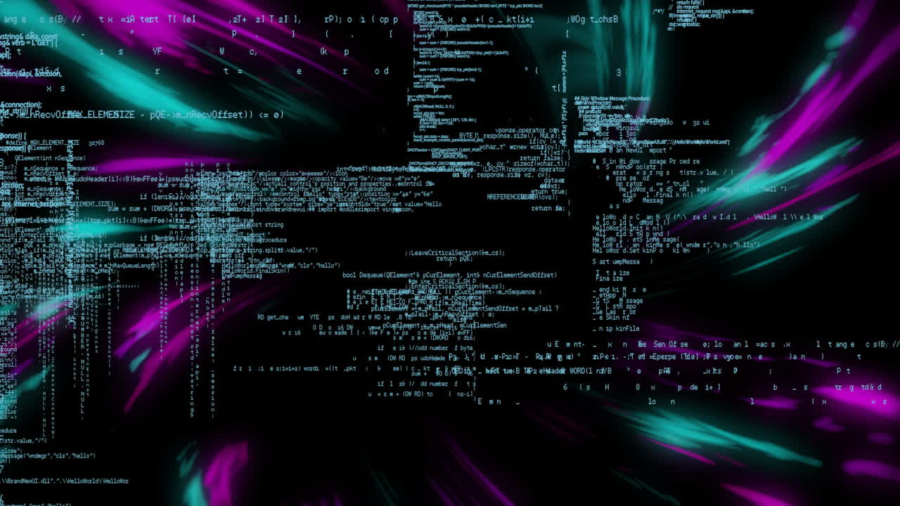 Animation of data processing over light trails