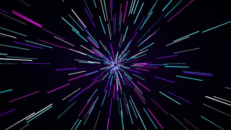 Abstract Motion Background with Glowing Neon Light Streaks