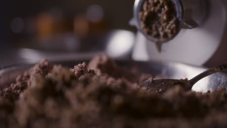grinding mushrooms in a grinder
