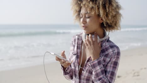 gorgeous girl listening to music