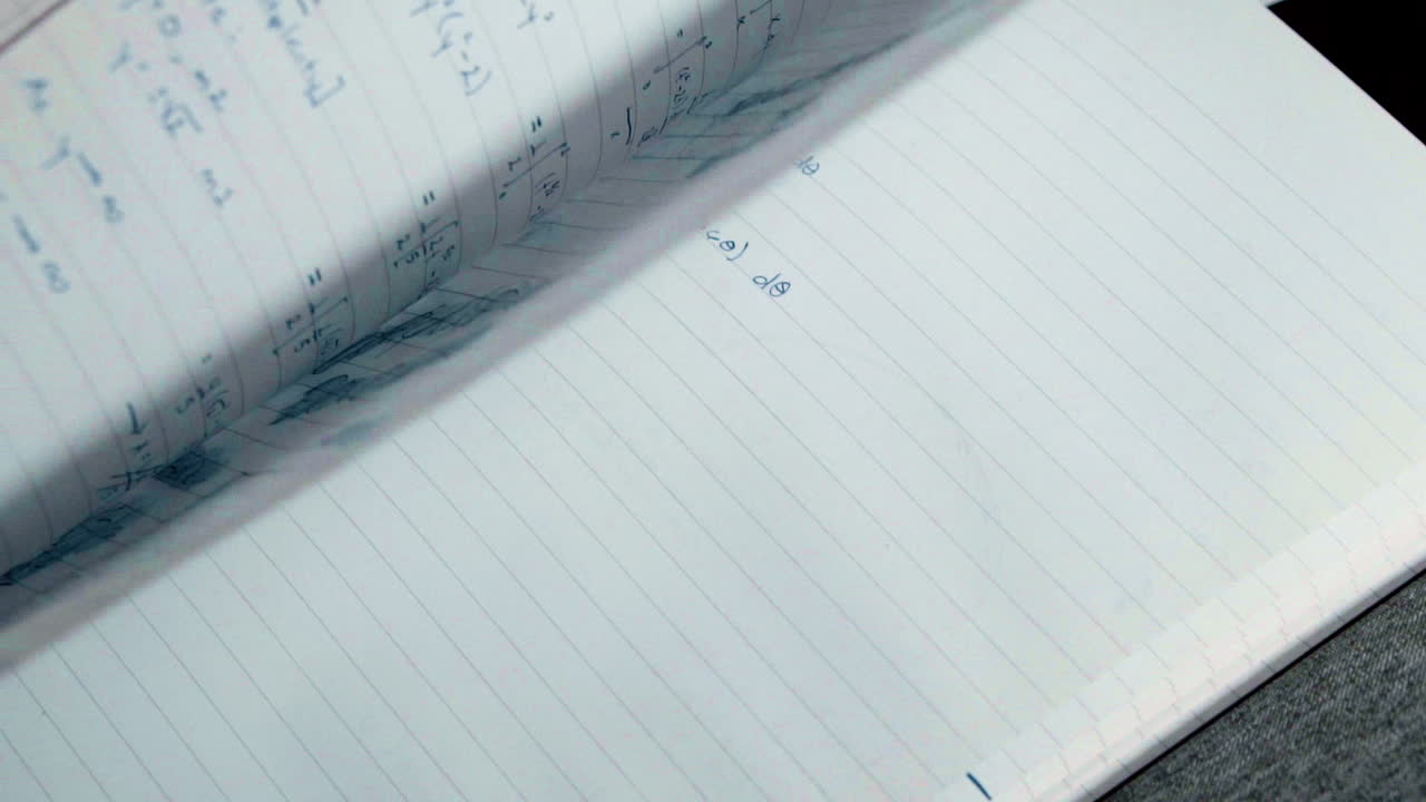 B-roll shots of math-calculus notes. Meant for atmosphere and extra scenery.