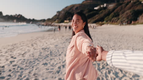 Love,-holding-hands-and-running-with-couple