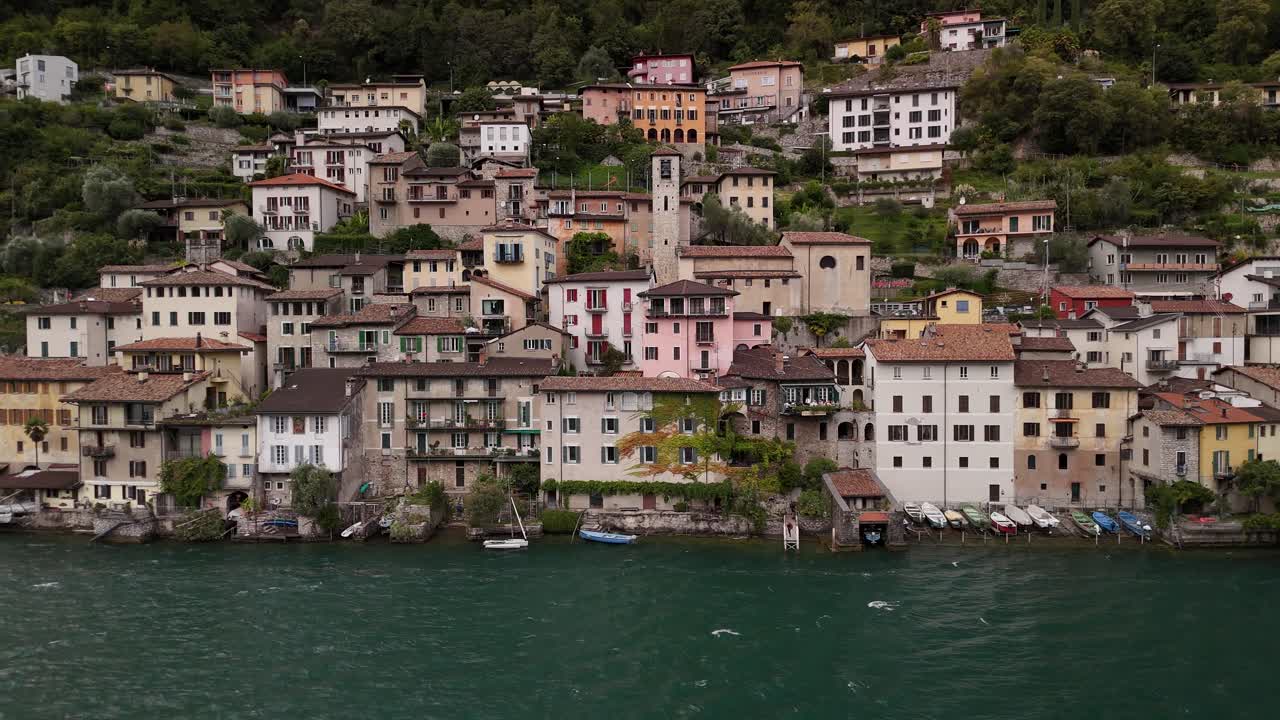 Holiday destination Switzerland village Gandria Lugano lake waterfront houses