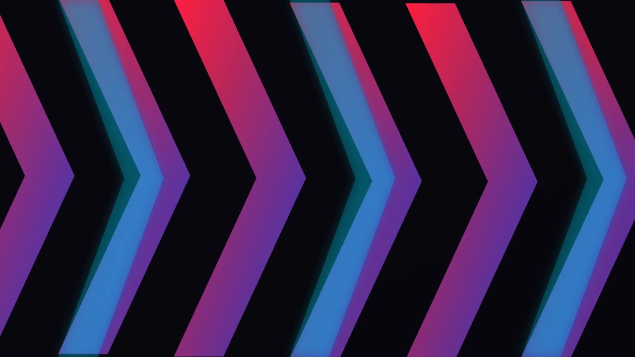 Sfondo Animato Astratto con Frecce al Neon Luminose