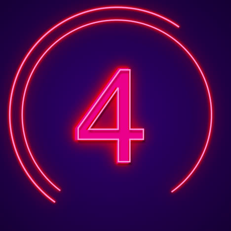 Neon Numbers 7 and 4