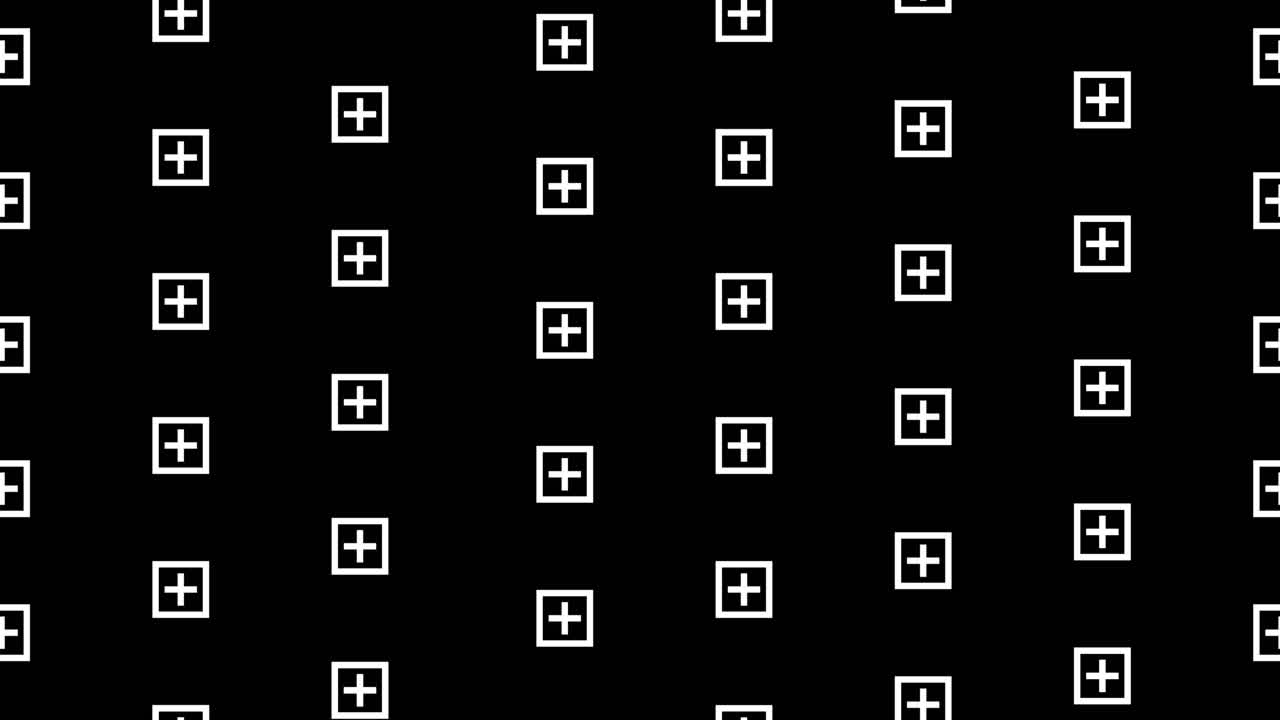 Looping motion graphics background animation of moving squares and plus signs