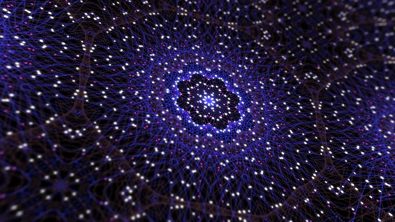 animación en bucle sin costuras abstracta del fractal de mandala digital. 4k partículas florales multicolores concepto de gráficos de movimiento de cuadrícula. fondo caleidoscópico para yoga, meditación, fitness, clubes, etc.