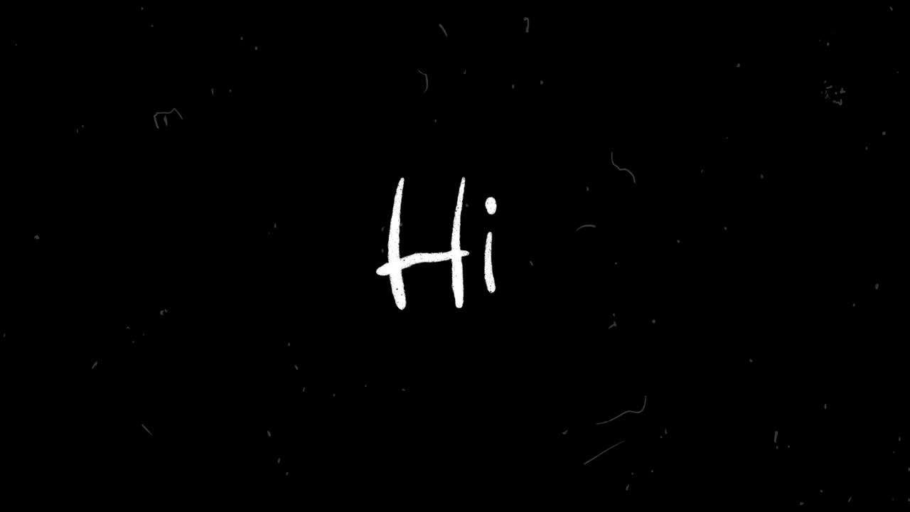 Sæt af LOOP animerede hilsner, afslutninger, farvel og tak-etiketter på håndtegnet imitation af retro vintage filmbaggrund: Støv, ridser, hår. Hvid tekst og støj. Alfa-kanal.