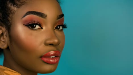 beautiful african woman with makeup