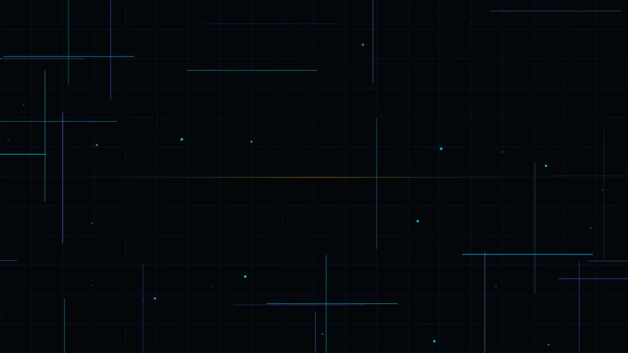 Abstract Digital Grid Background with Moving Lines and Particles