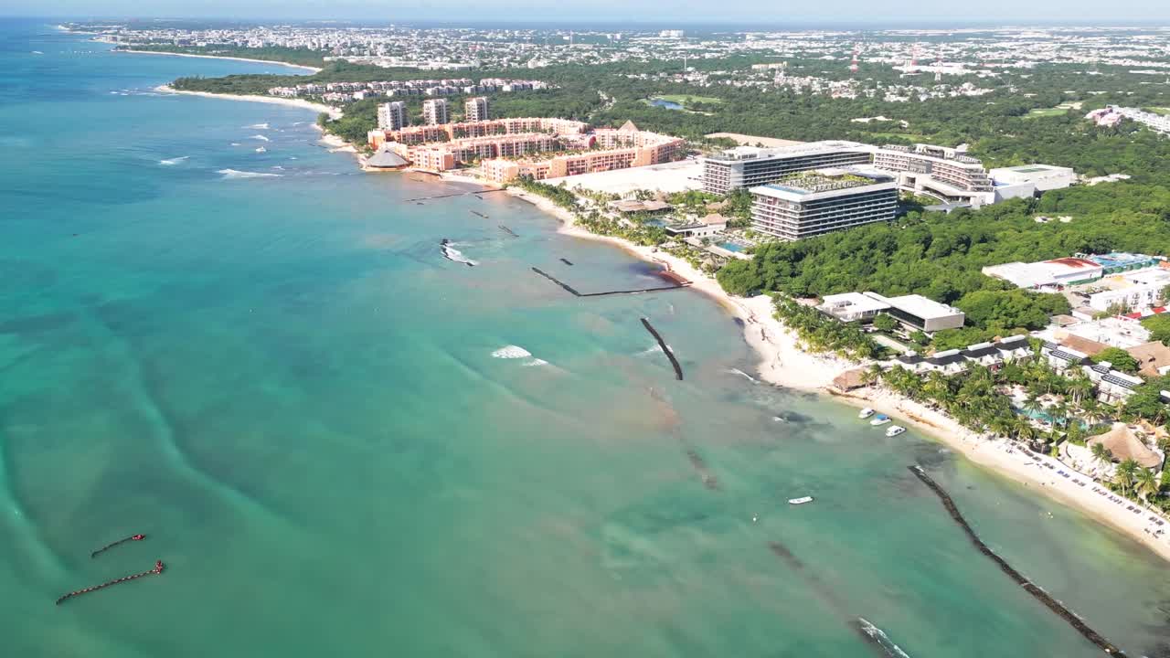 Aerial view of Playa Xcalacoco, Mexico, capturing coastline beauty