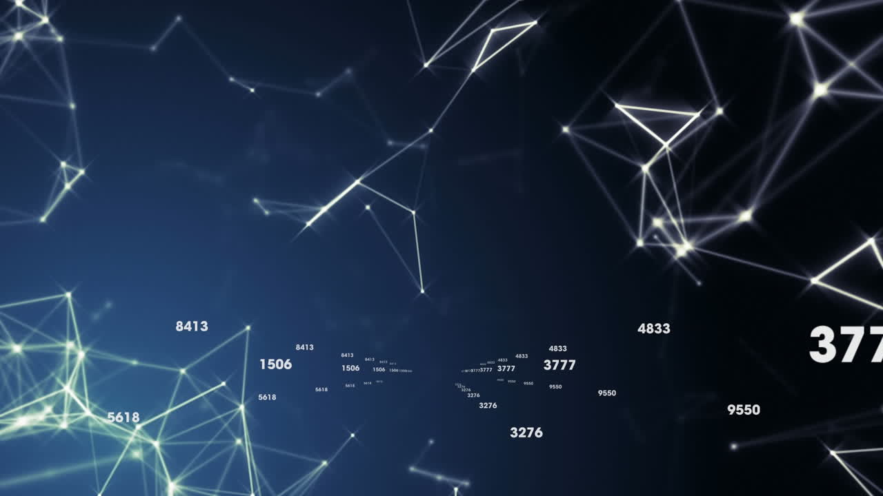 Network of connections on dark blue background