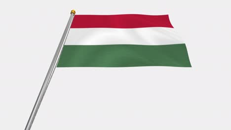 loop-video von hungary.movflag, das im wind flattert, slowmotion-video von 4k uhd