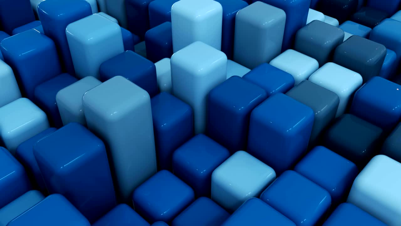 4k cubos orgánicamente desplazados en una cuadrícula.