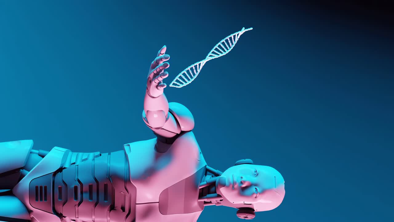 Automated robotic assistant, dark background