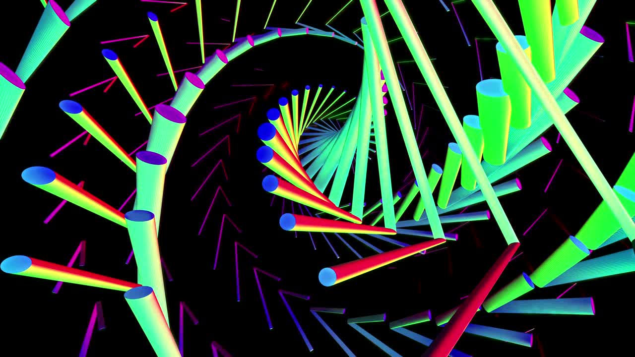 líneas abstractas de forma de túnel sobre un fondo negro