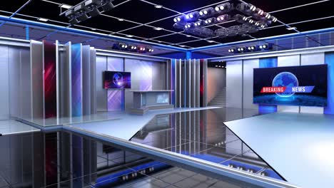sfondio dello studio di notizie virtuale 3d, loop