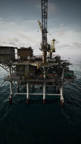 aging oil rig in vast ocean