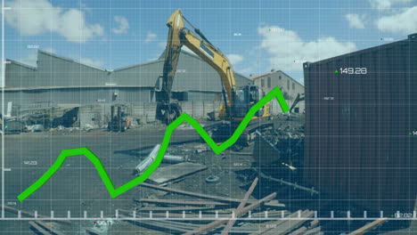 animation of financial data processing over landfill