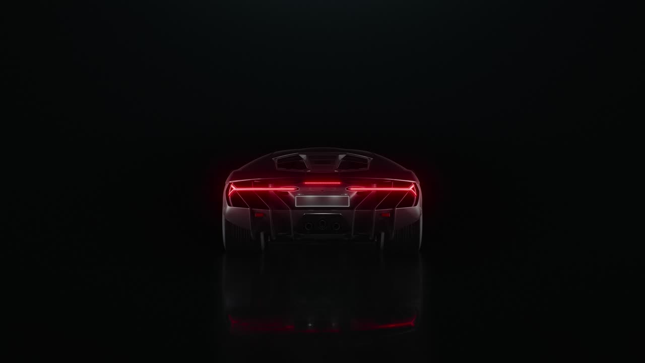 coche deportivo en la oscuridad enciende la ignición y se aleja en la distancia