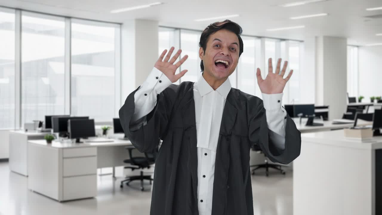 행복한 인도 변호사가 인사합니다.