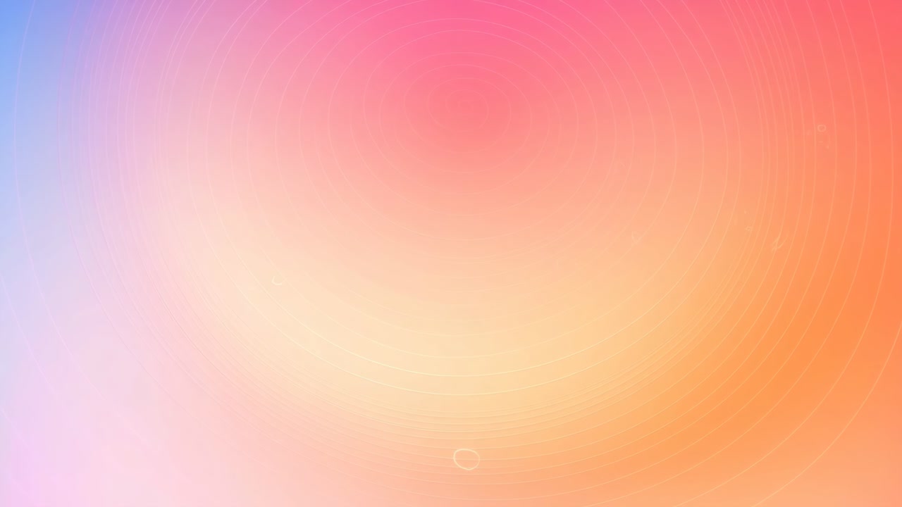 Vibrant gradient background with concentric circles, viewed from a top-down angle