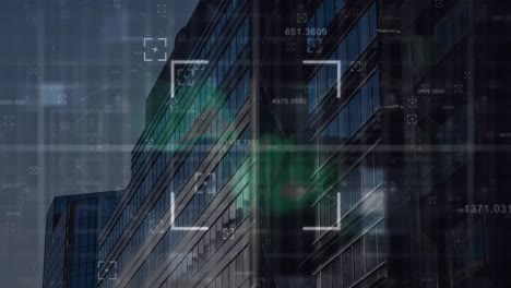 animación del procesamiento de datos sobre el paisaje urbano