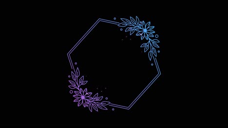 floral hexagon frame