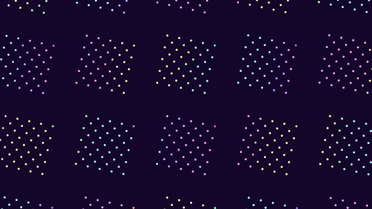 patrón de puntos polcas vibrantes en un fondo oscuro