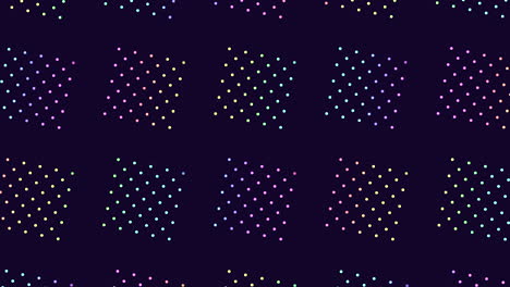 vibrant polka dot pattern on a dark background