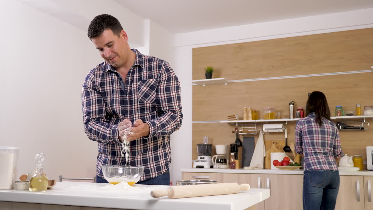 Couple Baking Together in the Kitchen