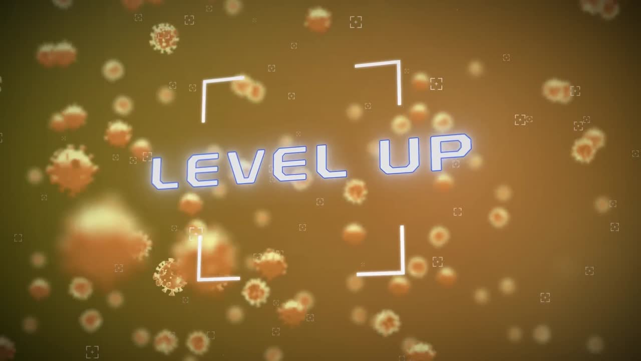 바이러스와 함께 노란색 배경 위에 레버의 애니메이션