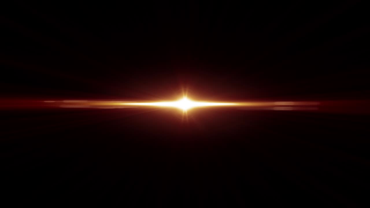 luces de flash de estrella central luces de lente óptica llamaradas arte de animación brillante en bucle de fondo negro. rayos de lámpara de iluminación natural 4k efecto dinámico colorido vdo brillante para la superposición de su proyecto. elemento fx llamarada.