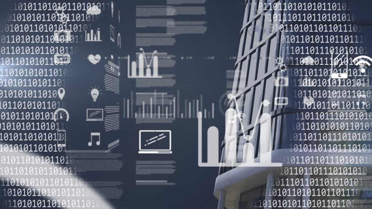 Animation of data processing and binary coding